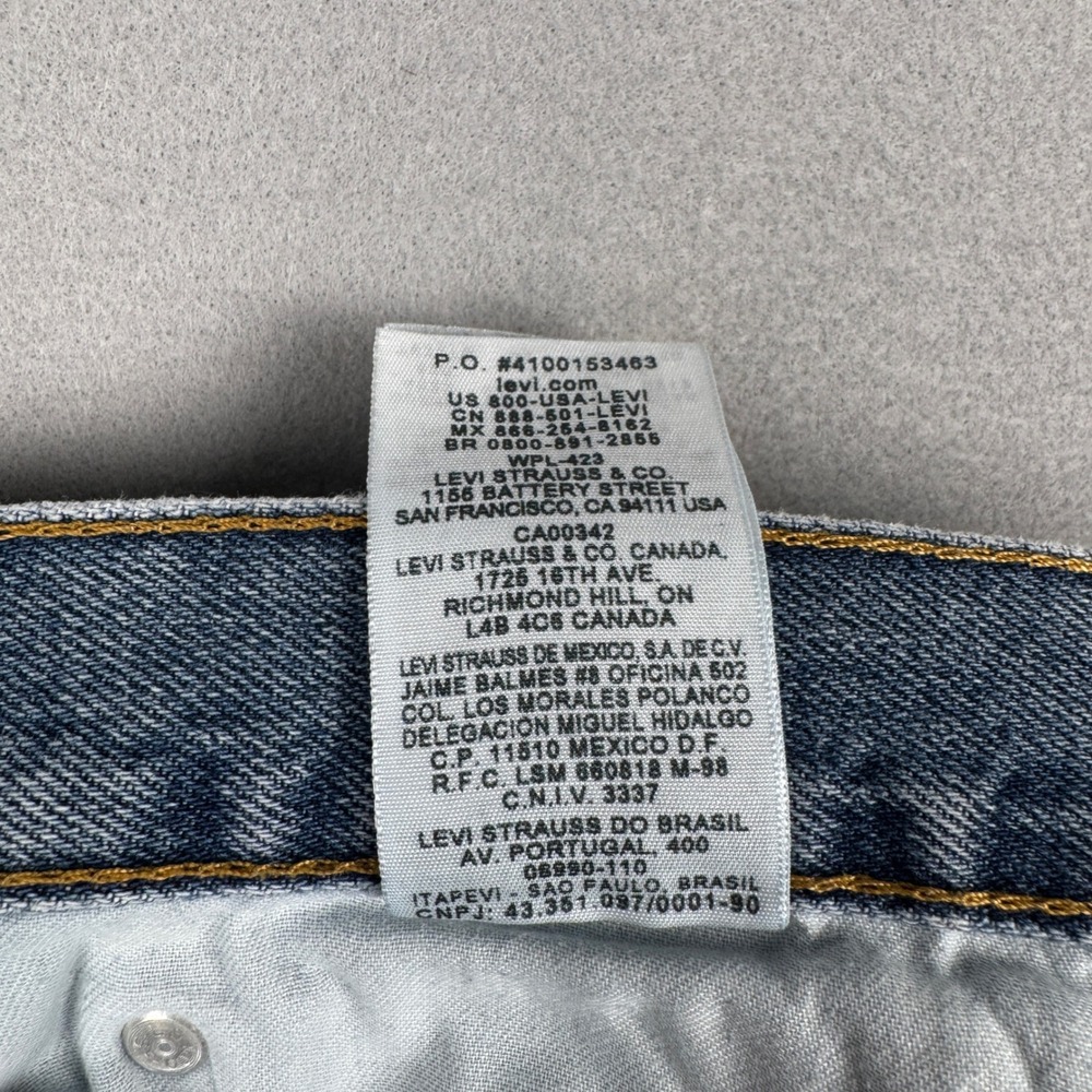 Levis 505 Regular Fit Jeans Mens 36x29 (36x25) Medium Wash Blue Straight Leg - Picture 11 of 12